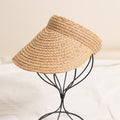 High Grade Raffia Topless Hat Hand Woven Straw Hat Seaside Vacation Beach Sun Hat Girl Cap